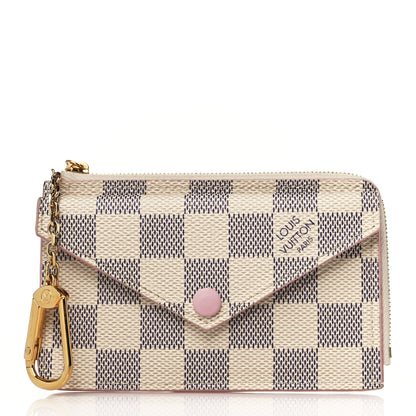 Louis Vuitton Damier Azur Recto Verso Card Holder Rose Ballerine 1 of 6
