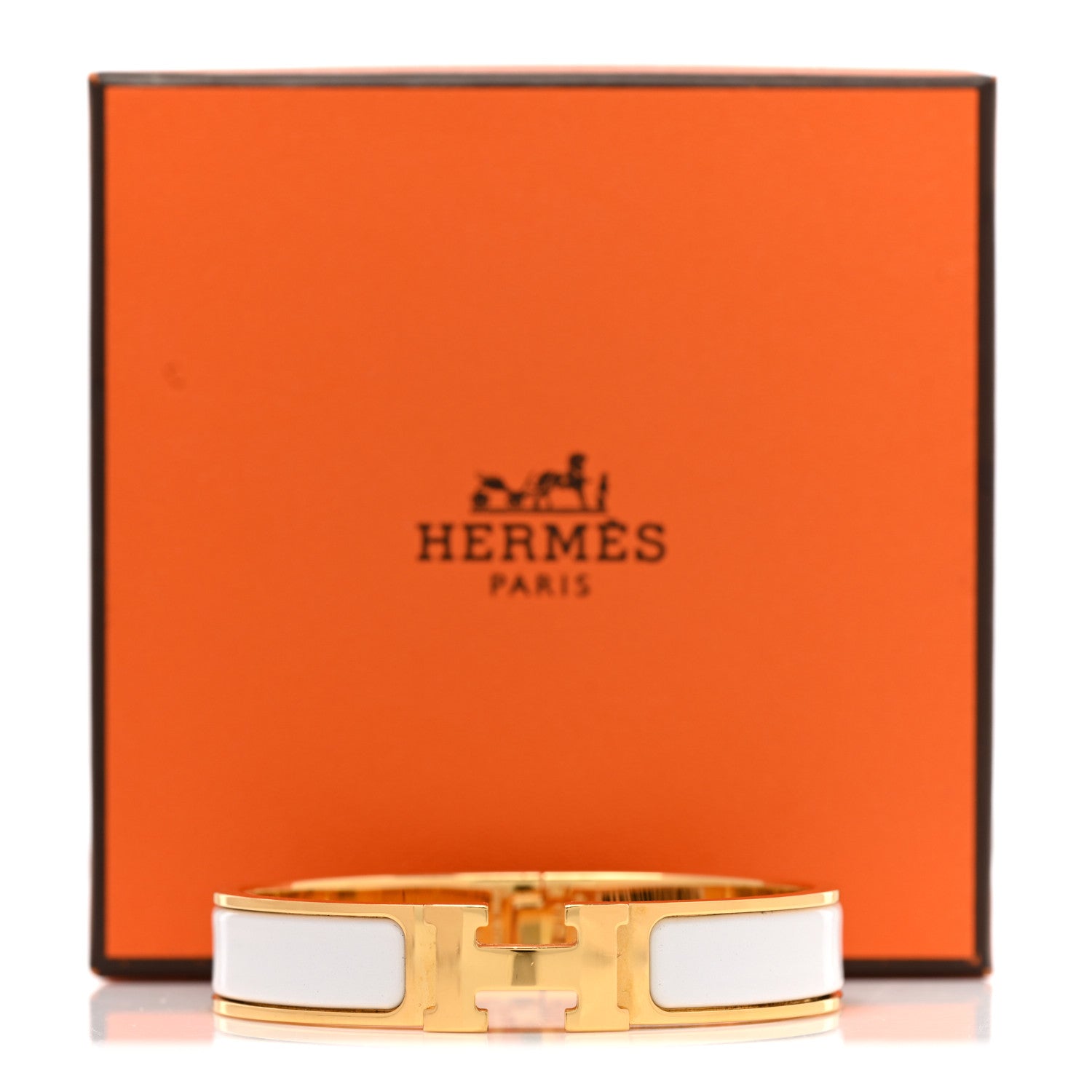 Hermes Enamel Narrow Clic Clac H Bracelet PM White 5 of 5