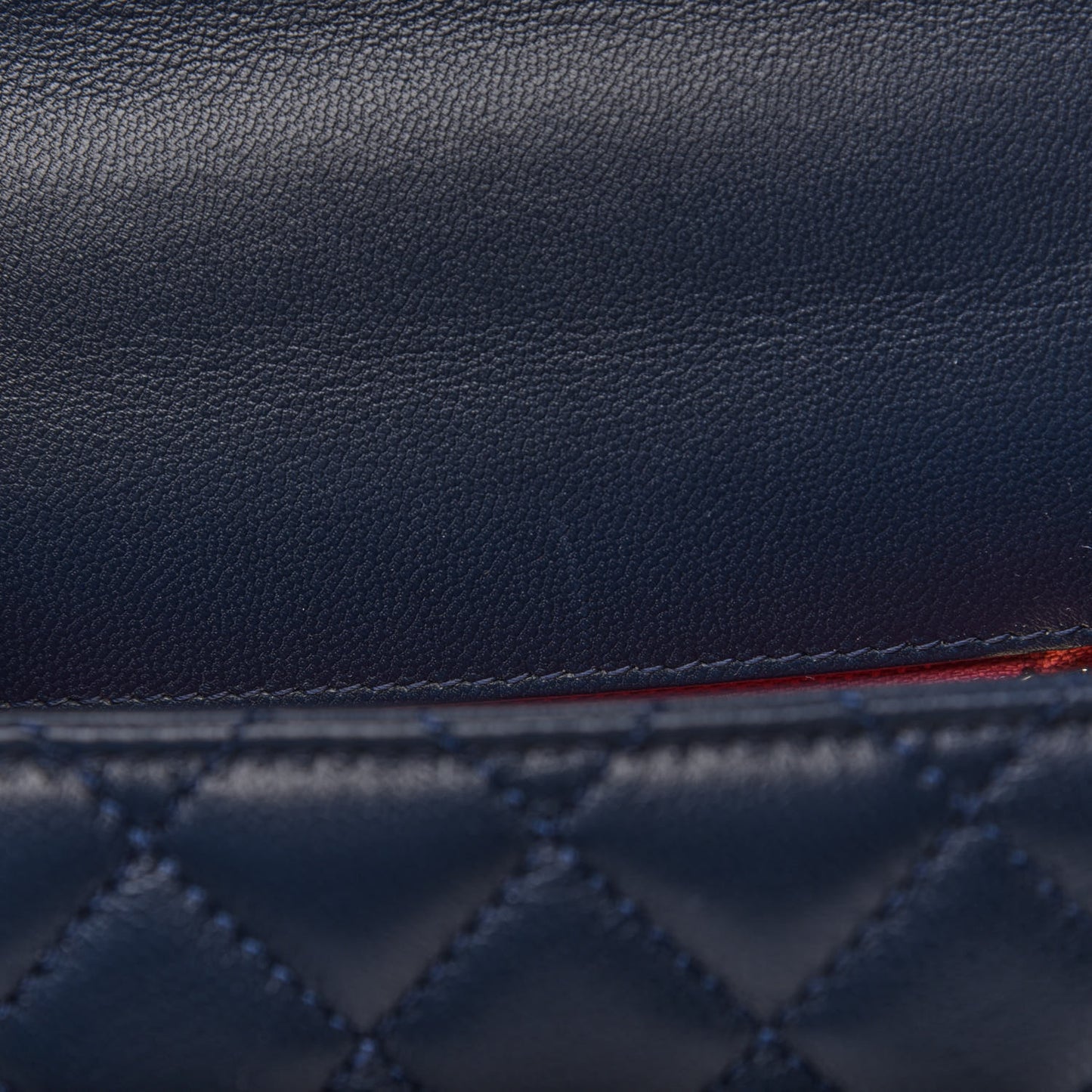 Goatskin Quilted Extra Mini Rainbow Coco Handle Flap Navy Blue