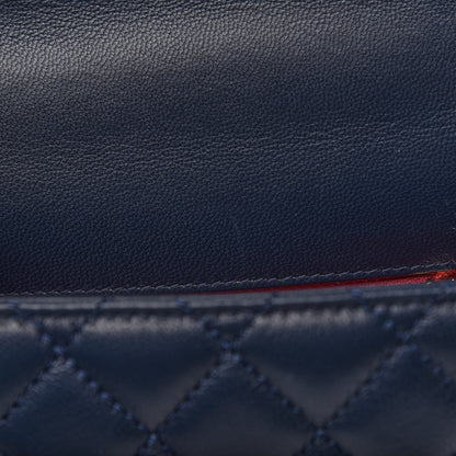 Chanel Goatskin Quilted Extra Mini Rainbow Coco Handle Flap Navy Blue 8 of 12