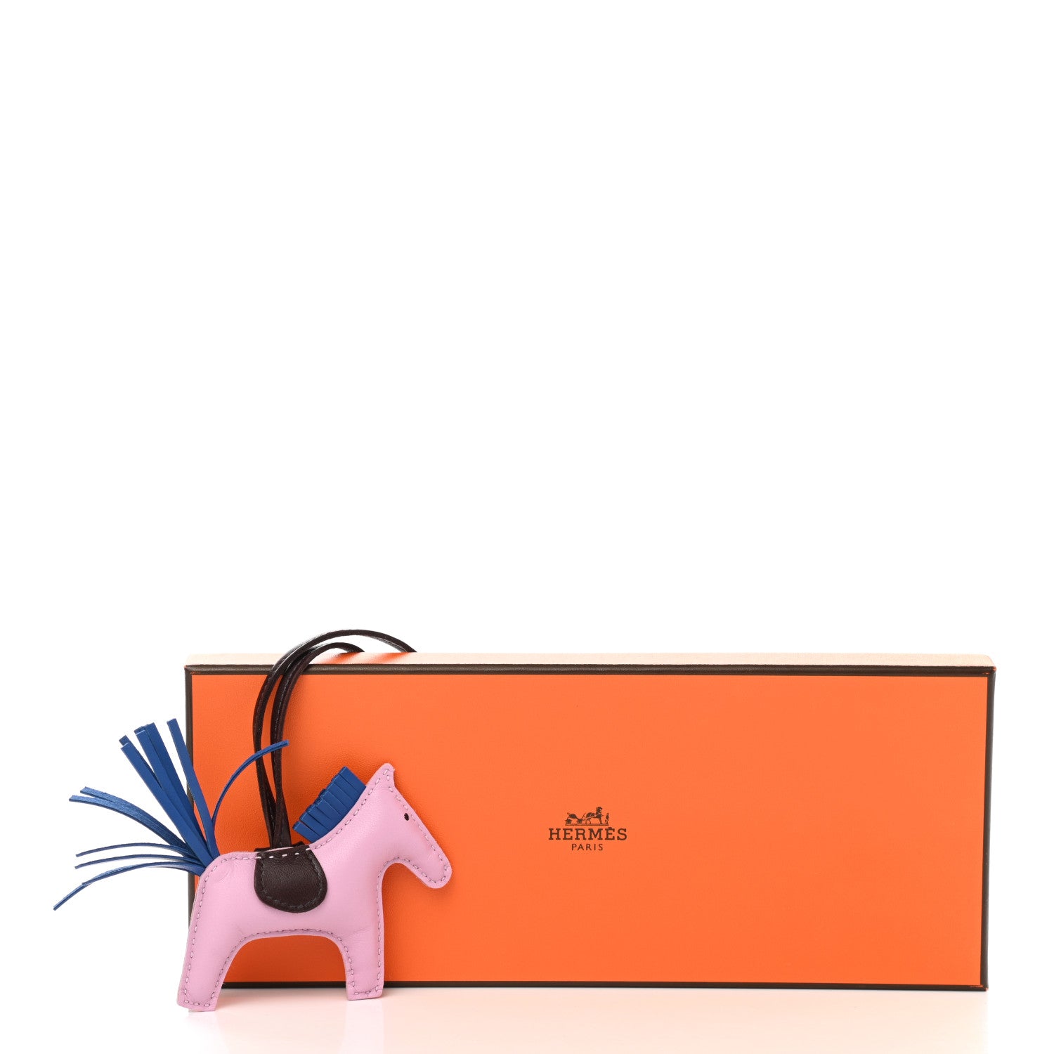 Hermes Milo Lambskin Grigri Rodeo Horse Bag Charm PM Mauve Sylvestre Bleu France Rouge Sellier 5 of 5