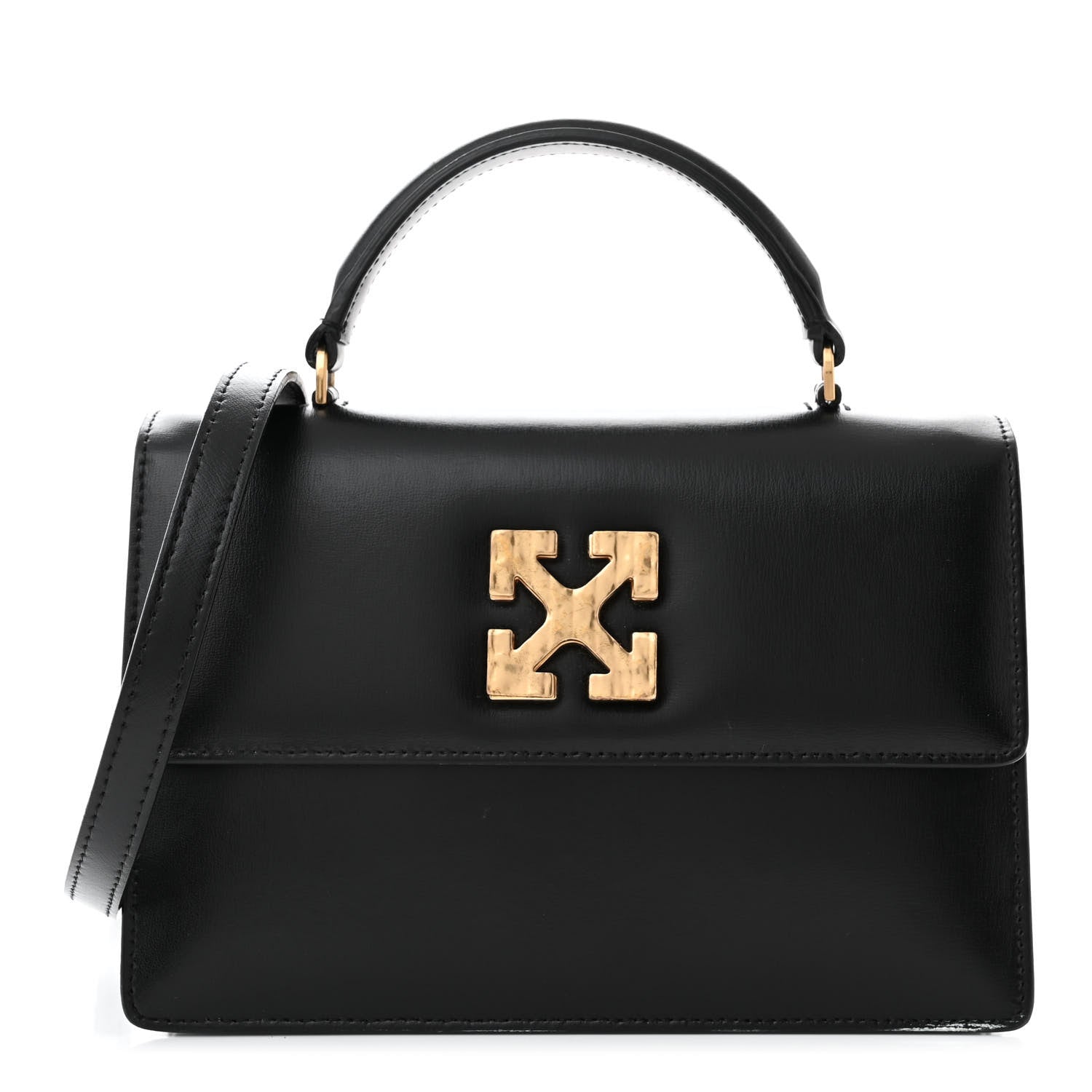 Off-White Calfskin Jitney 1.4 Top Handle Bag Black 1 of 13