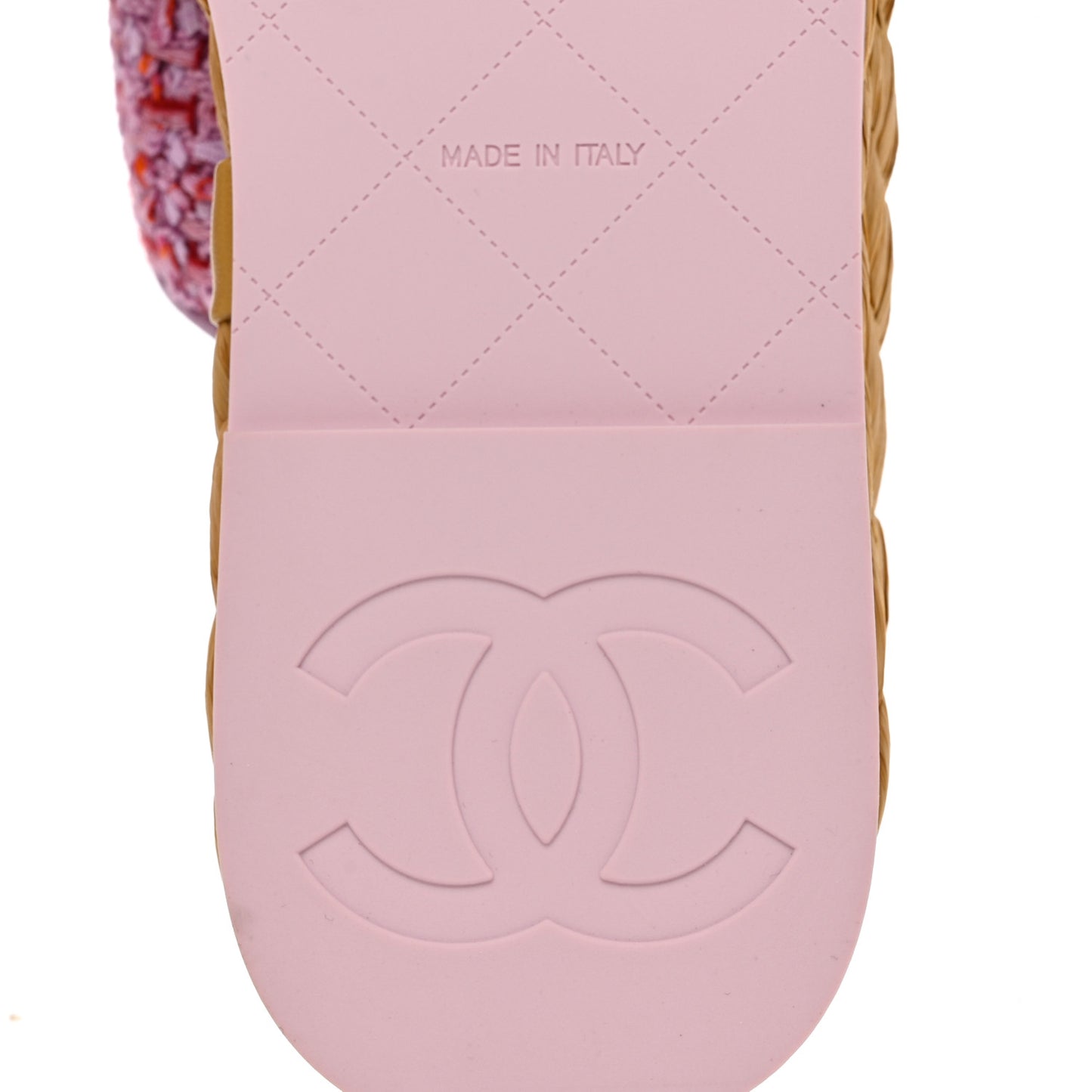 Tweed CC Thong Sandals Light 36 Purple Pink Red