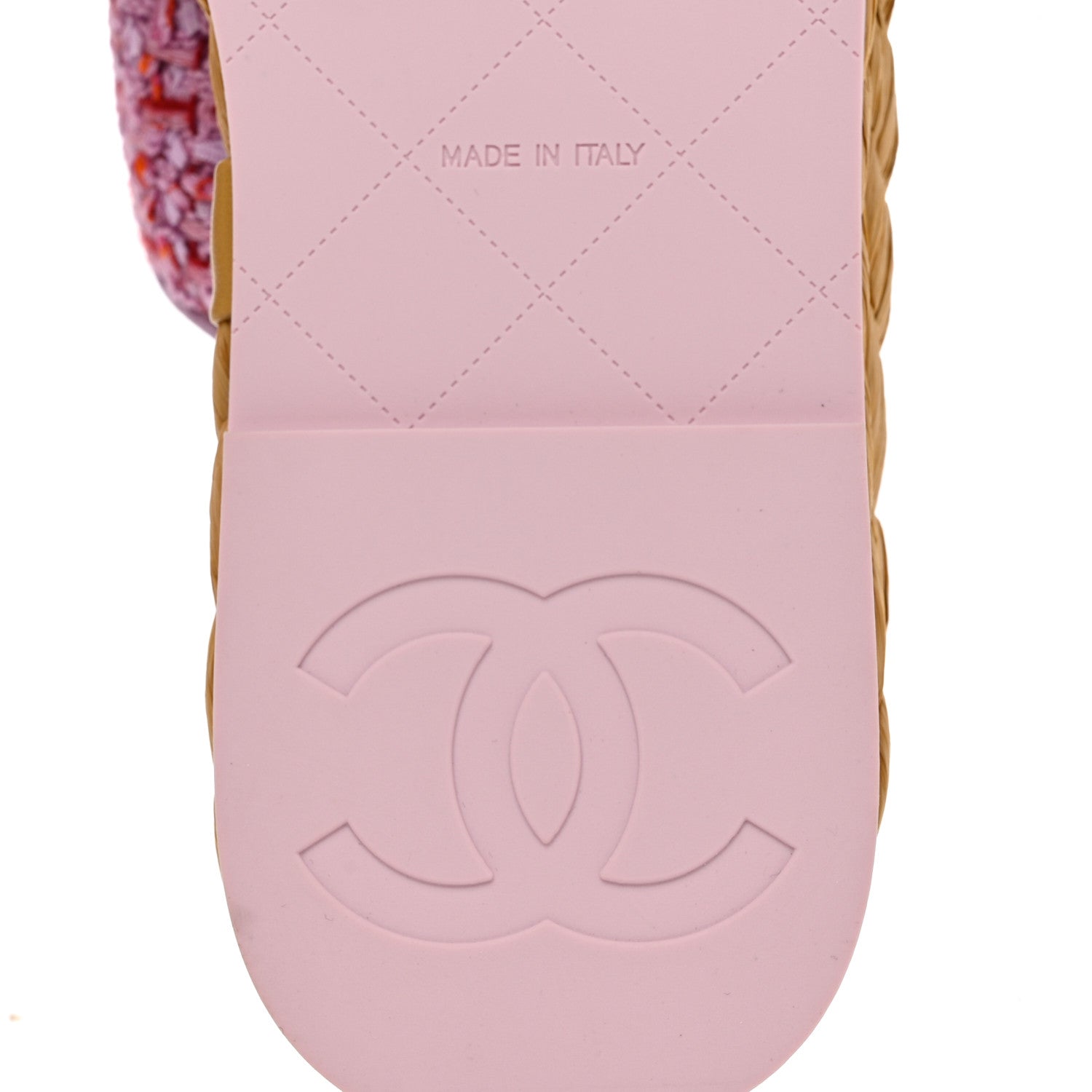 Chanel Tweed CC Thong Sandals Light 36 Purple Pink Red 8 of 9