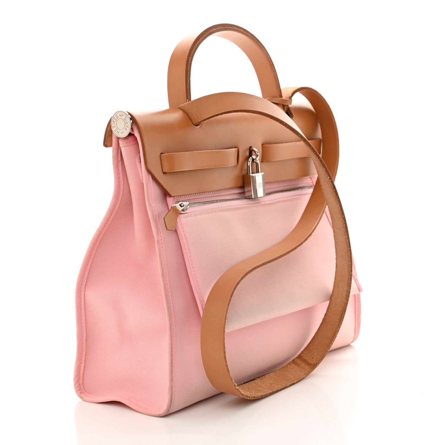 Hermes Vache Hunter Toile Herbag Zip 31 PM Rose Sakura 4 of 17