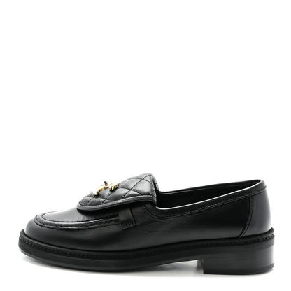 Chanel Lambskin Quilted CC Turnlock Loafers 35 Black 1 of 10