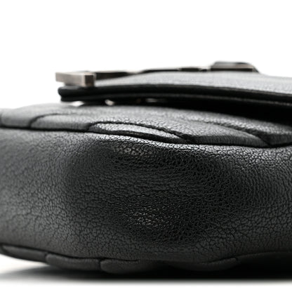 Saint Laurent Sheepskin Matelasse Chevron Monogram Mini College Bag Black 11 of 13