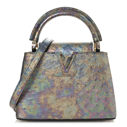 Louis Vuitton Ostrich Capucines Mini Petrole Purple 1 of 10