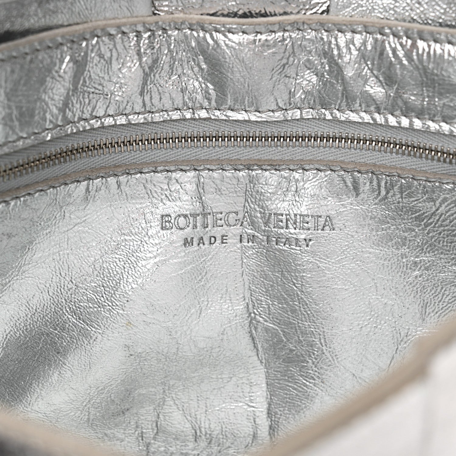 Bottega Veneta Metallic Lambskin Maxi Intrecciato Cassette Crossbody Bag Silver 6 of 16
