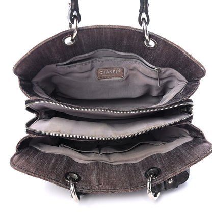 Chanel Denim Quilted Timeless Tote Black 4 of 5