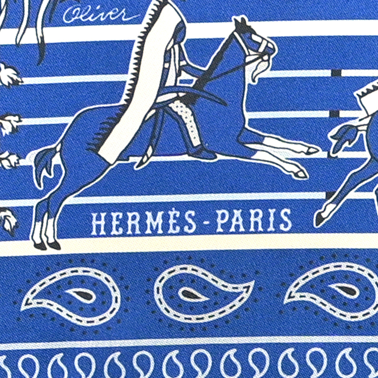 Hermes Silk Double Face Pani La Shar Pawnee Scarf 90 Marine Ciel Bleu Marine 7 of 7
