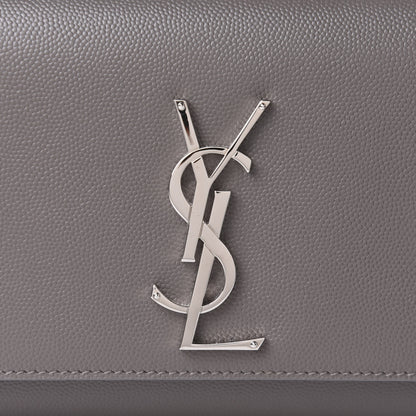 Saint Laurent Grain De Poudre Small Monogram Kate Satchel Fog 8 of 10