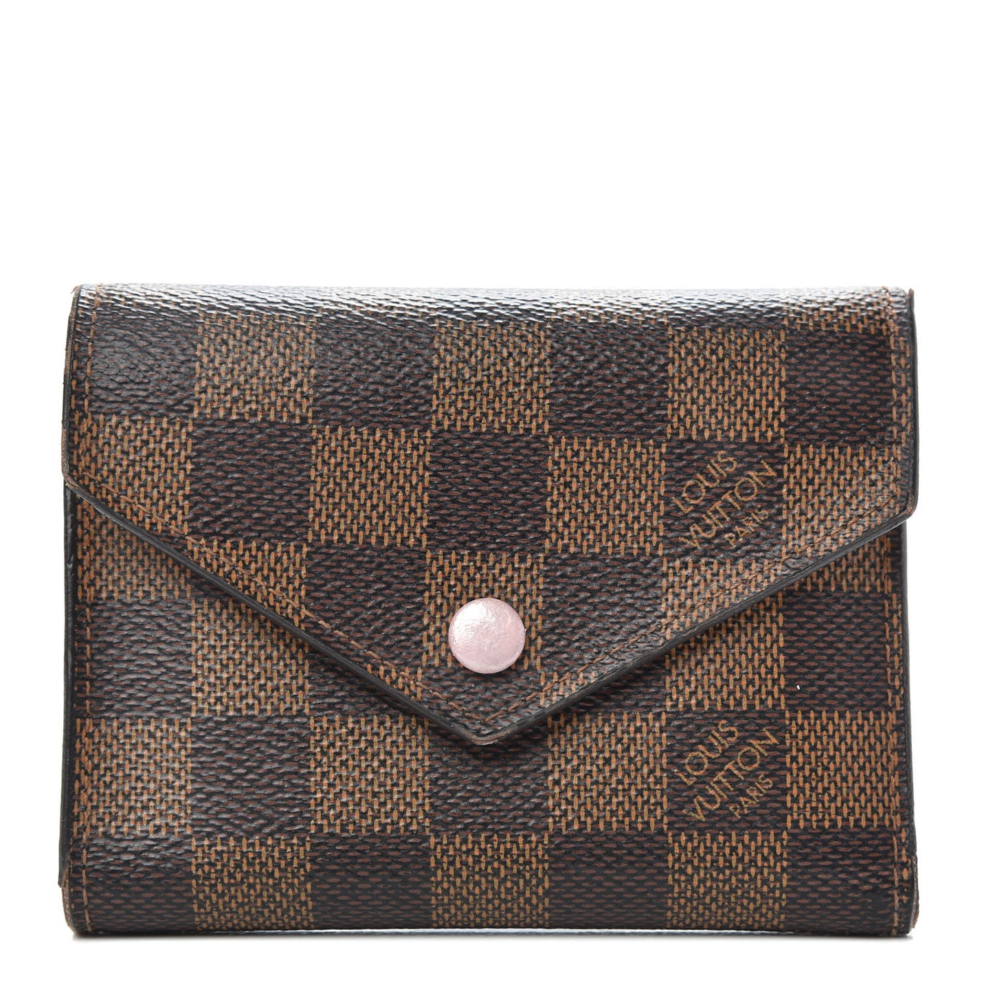 Damier Ebene Victorine Wallet Rose Ballerine