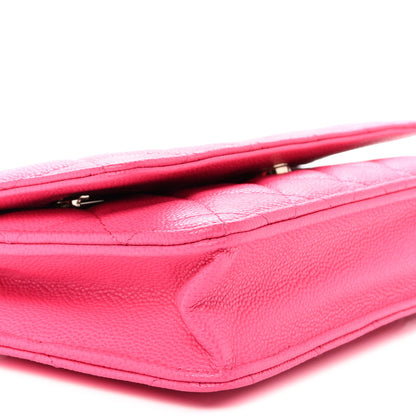 Chanel Caviar Quilted Wallet on Chain WOC Fuchsia 10 of 15