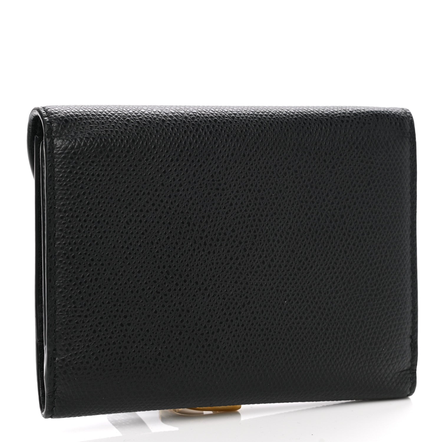 Christian Dior Grained Calfskin Saddle Wallet Lotus Black 4 of 10