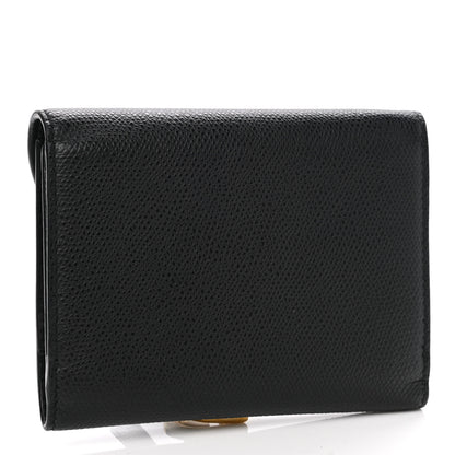 Christian Dior Grained Calfskin Saddle Wallet Lotus Black 4 of 10