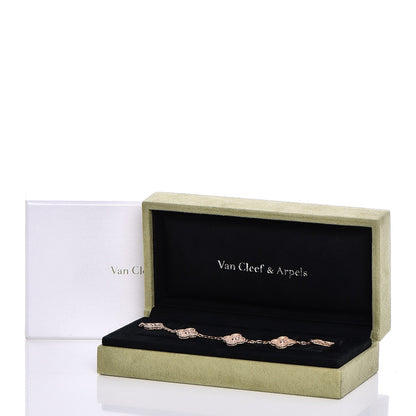 Van Cleef & Arpels 18K Rose Gold 5 Motifs Vintage Alhambra Bracelet 4 of 4
