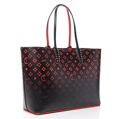 Christian Louboutin Perforated Calfskin Degrade Loubinthesky East West Cabata Tote Black Red 2 of 9