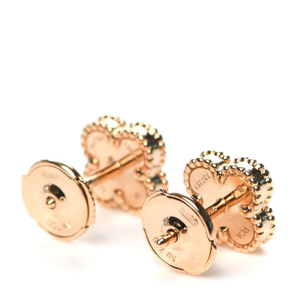 Van Cleef & Arpels 18K Rose Gold Carnelian Sweet Alhambra Earrings 3 of 6