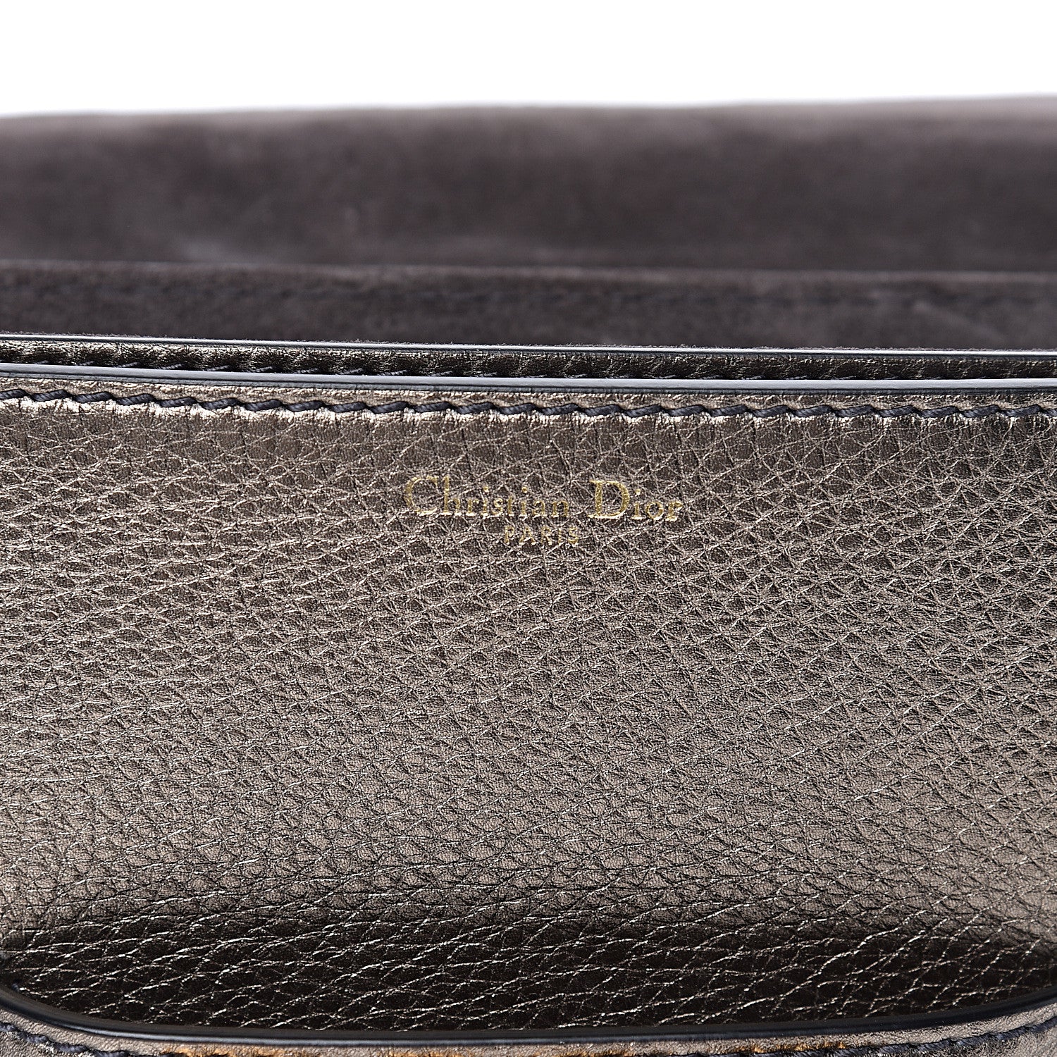 Christian Dior Metallic Grained Calfskin Dio(r)evolution Flap Bag Black Gold 6 of 10