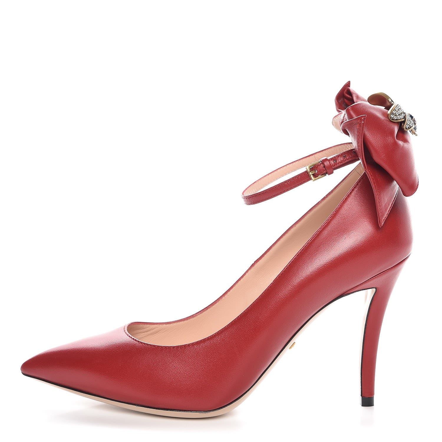 Gucci Nappa Queen Margaret Pumps 36.5 Hibiscus Red 1 of 7
