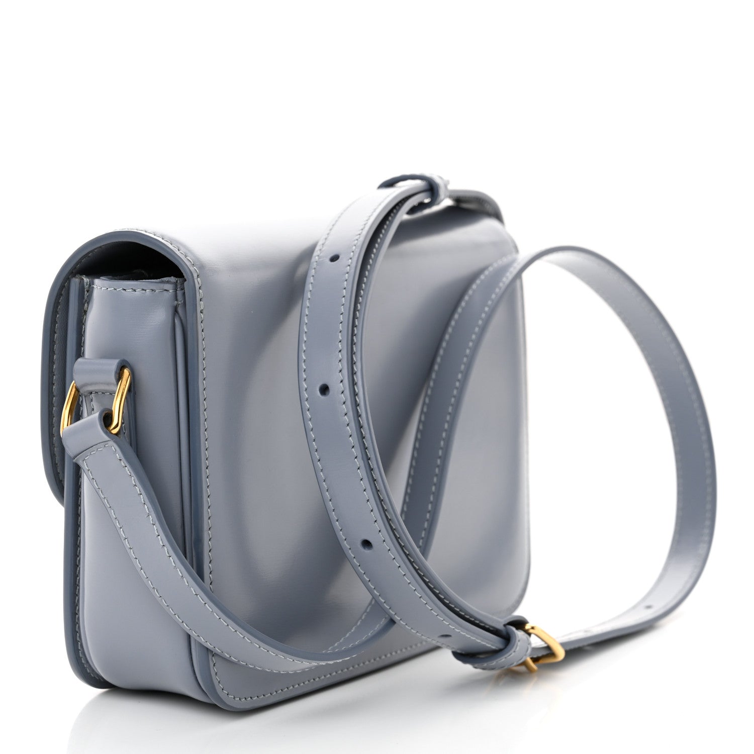 Celine Shiny Calfskin Teen Triomphe Pearl Blue 3 of 13
