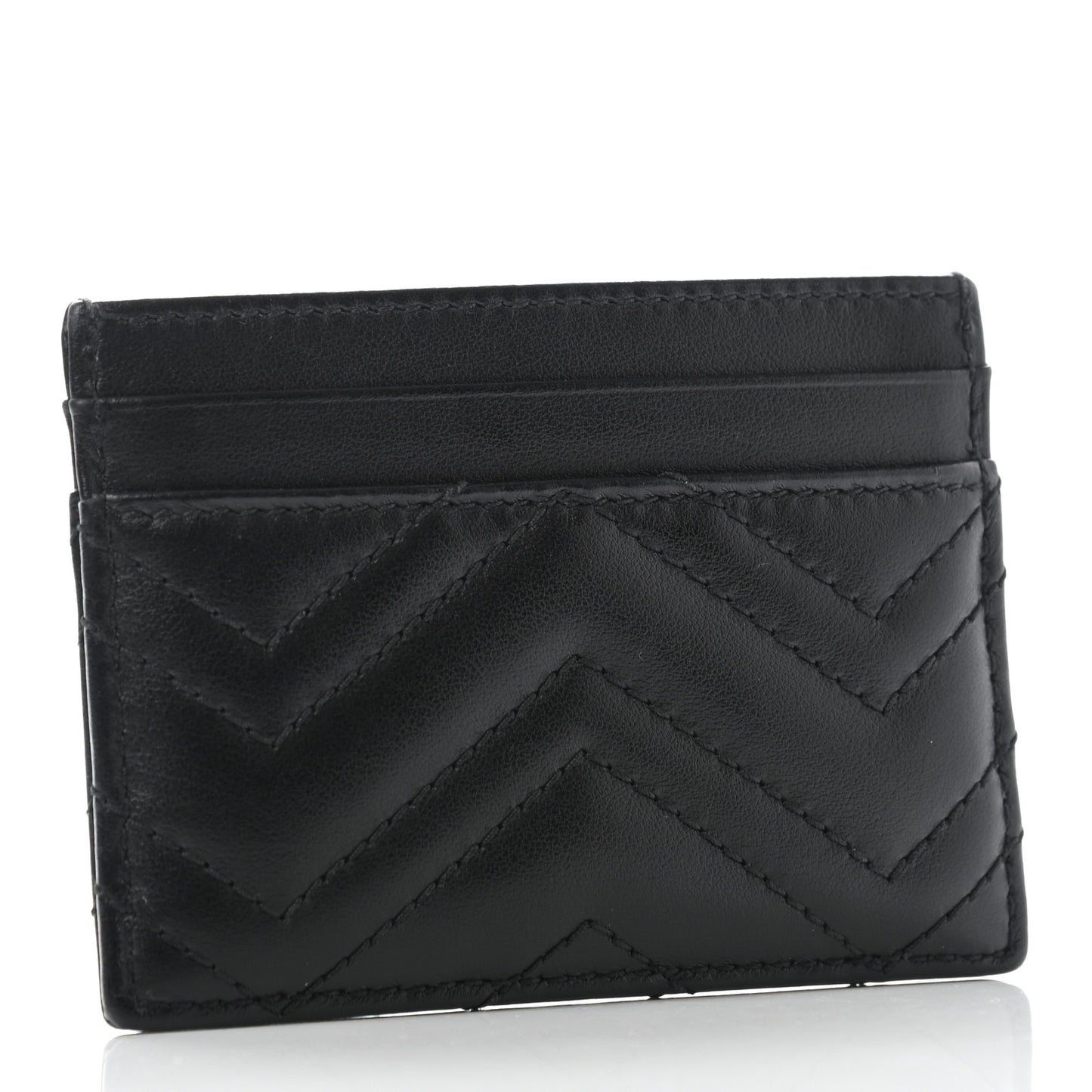 Calfskin Matelasse GG Marmont Card Holder Black