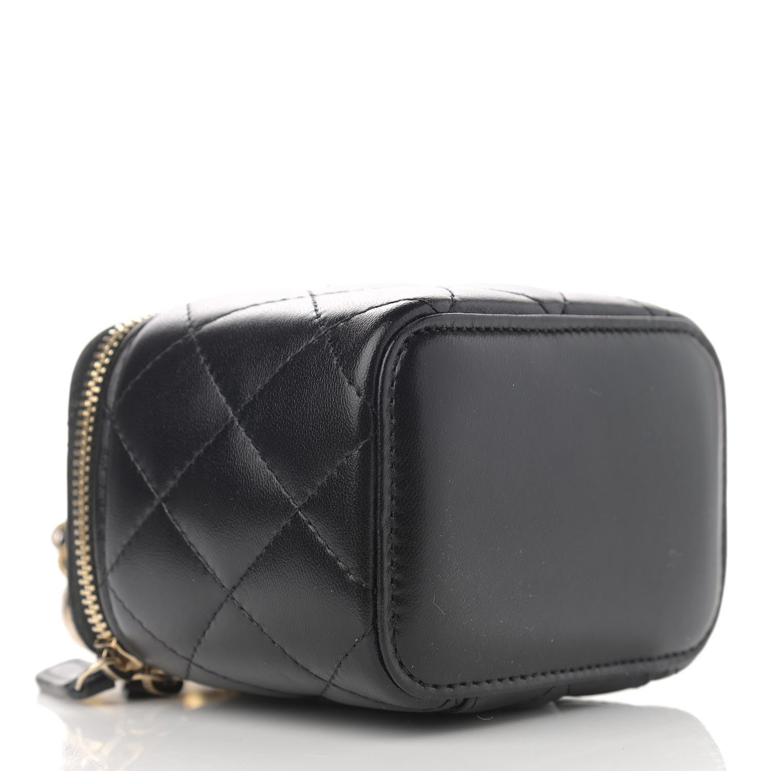 Chanel Lambskin Quilted Mini Pearl Crush Vanity Case With Chain Black 4 of 11