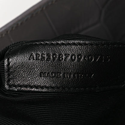 Saint Laurent Calfskin Crocodile Embossed Small Sac de Jour Fog 7 of 19