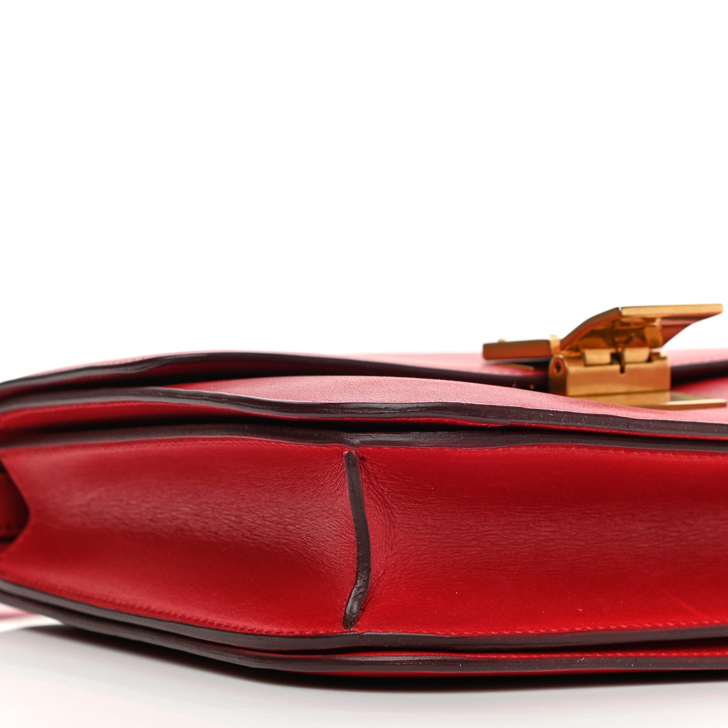 Box Calfskin Medium Classic Box Flap Bag Red