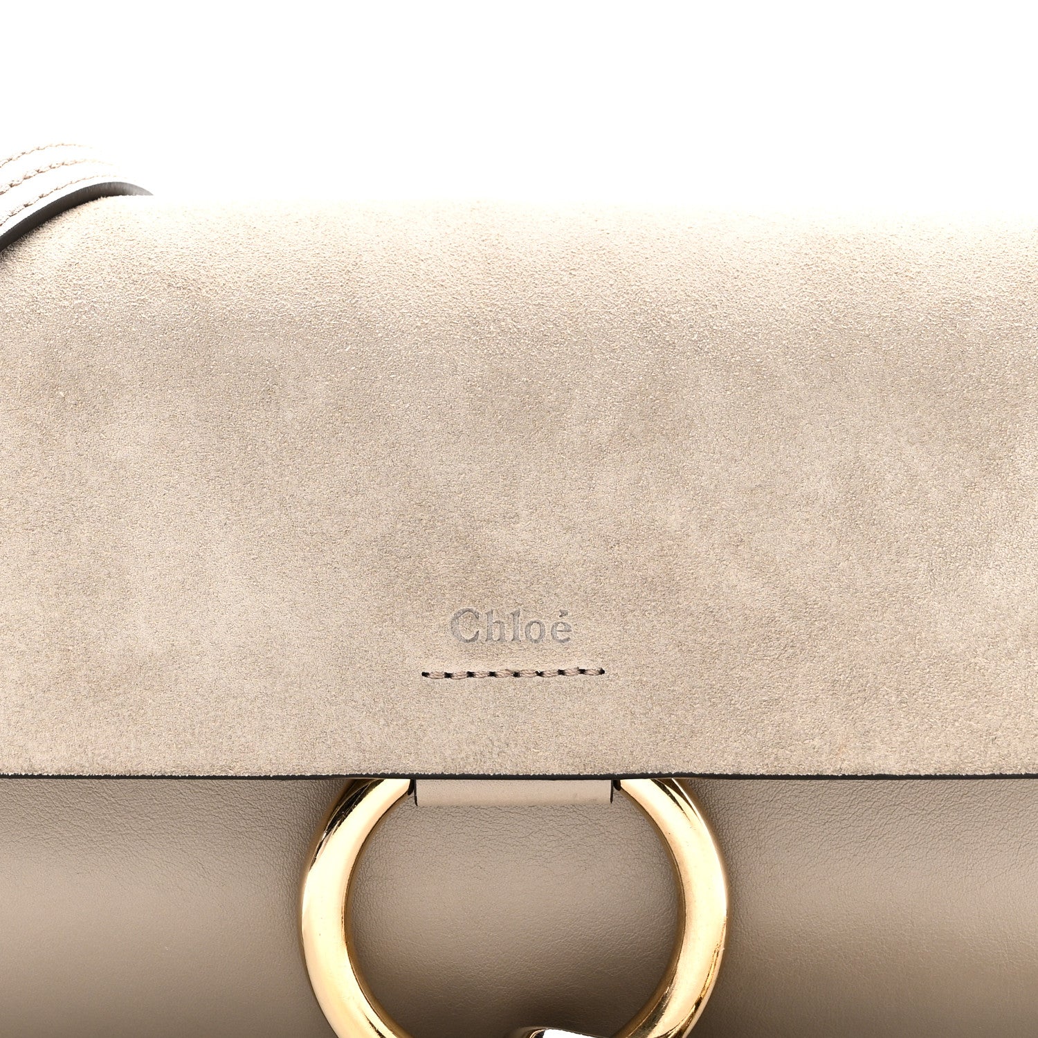 Chloe Suede Calfskin Small Faye Shoulder Bag Motty Grey 7 of 9