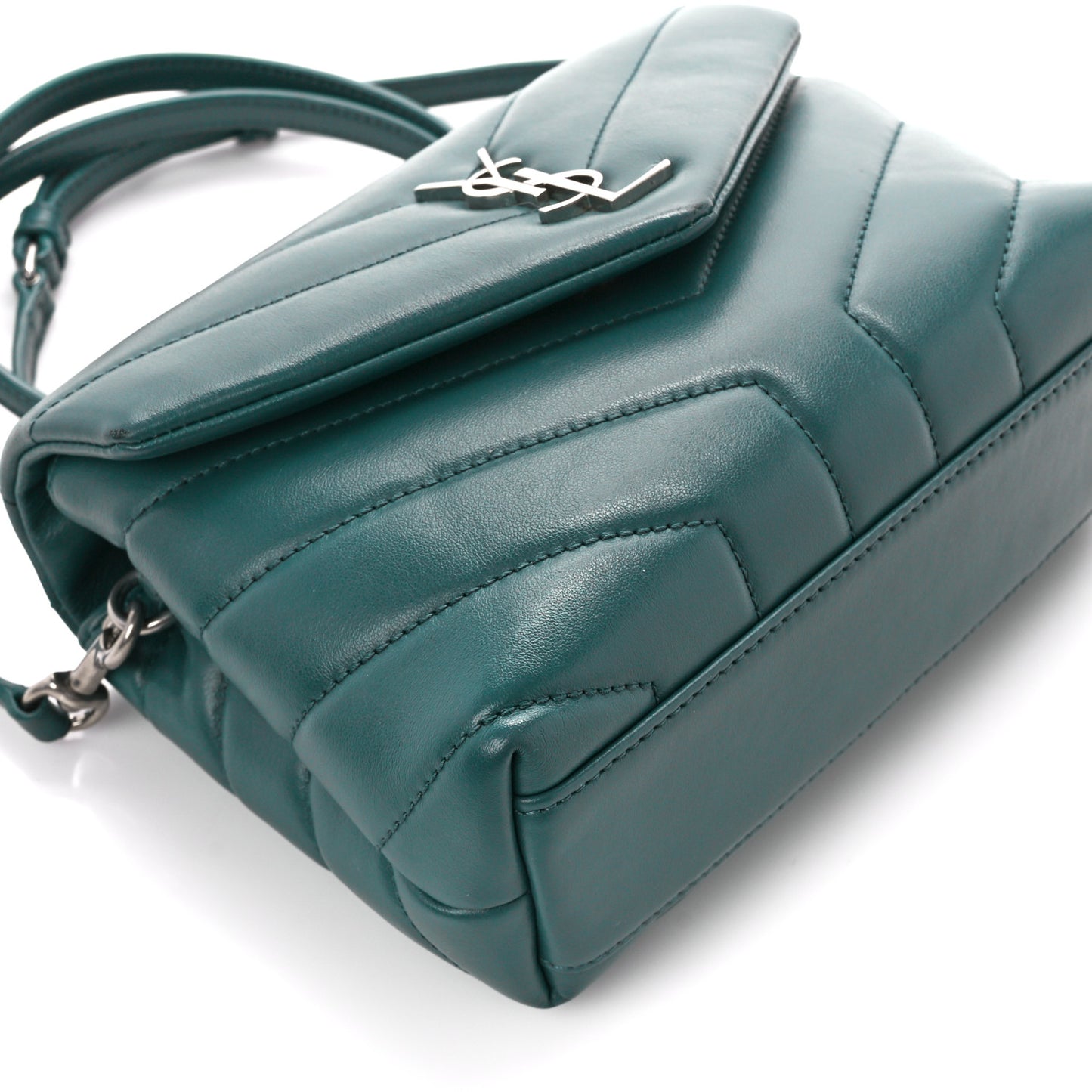 Calfskin Y Quilted Monogram Toy Loulou Satchel Dark Turquoise