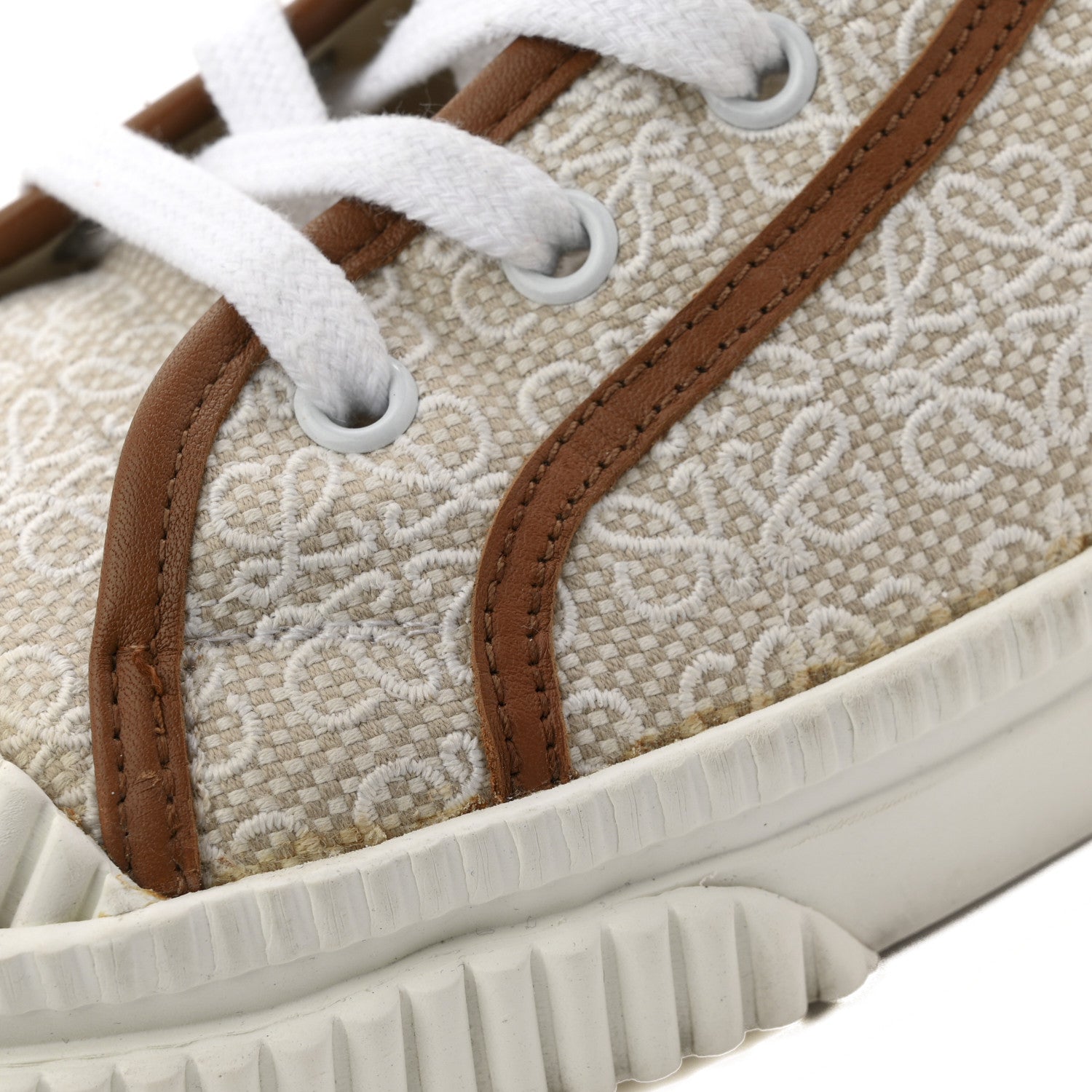 Loewe Jacquard Anagram Calfskin Mens High Top Sneakers 42 Natural White 11 of 12