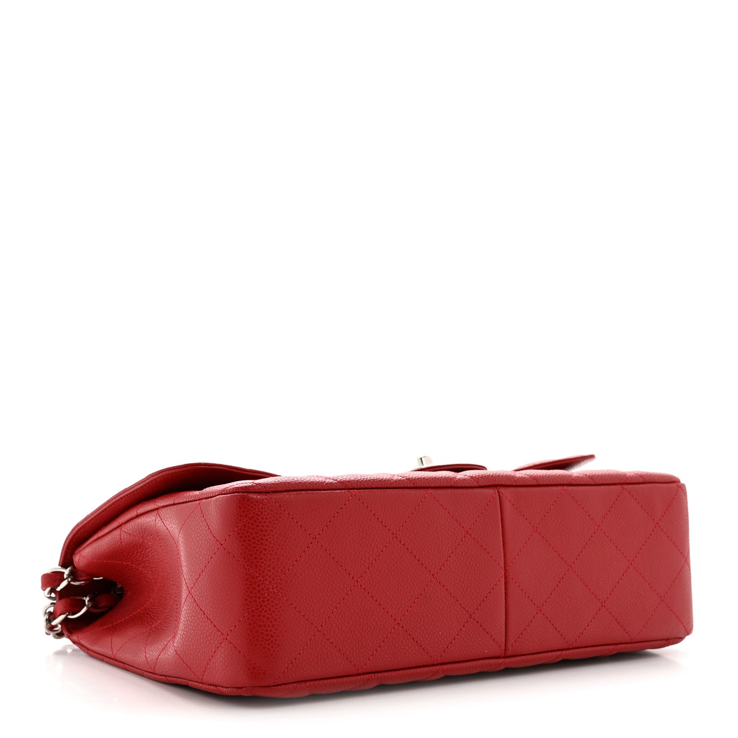Caviar Quilted Jumbo Single Flap Red