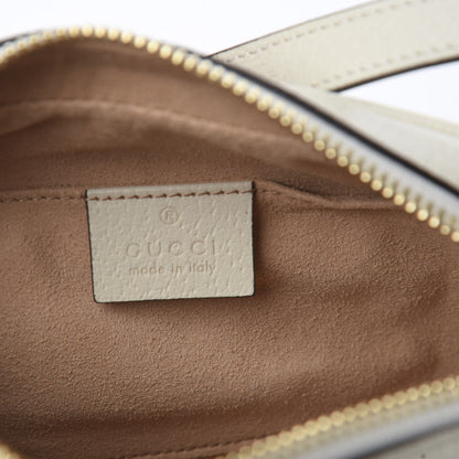 Gucci Textured Dollar Calfskin Web Mini Ophidia Shoulder Bag Mystic White 5 of 9