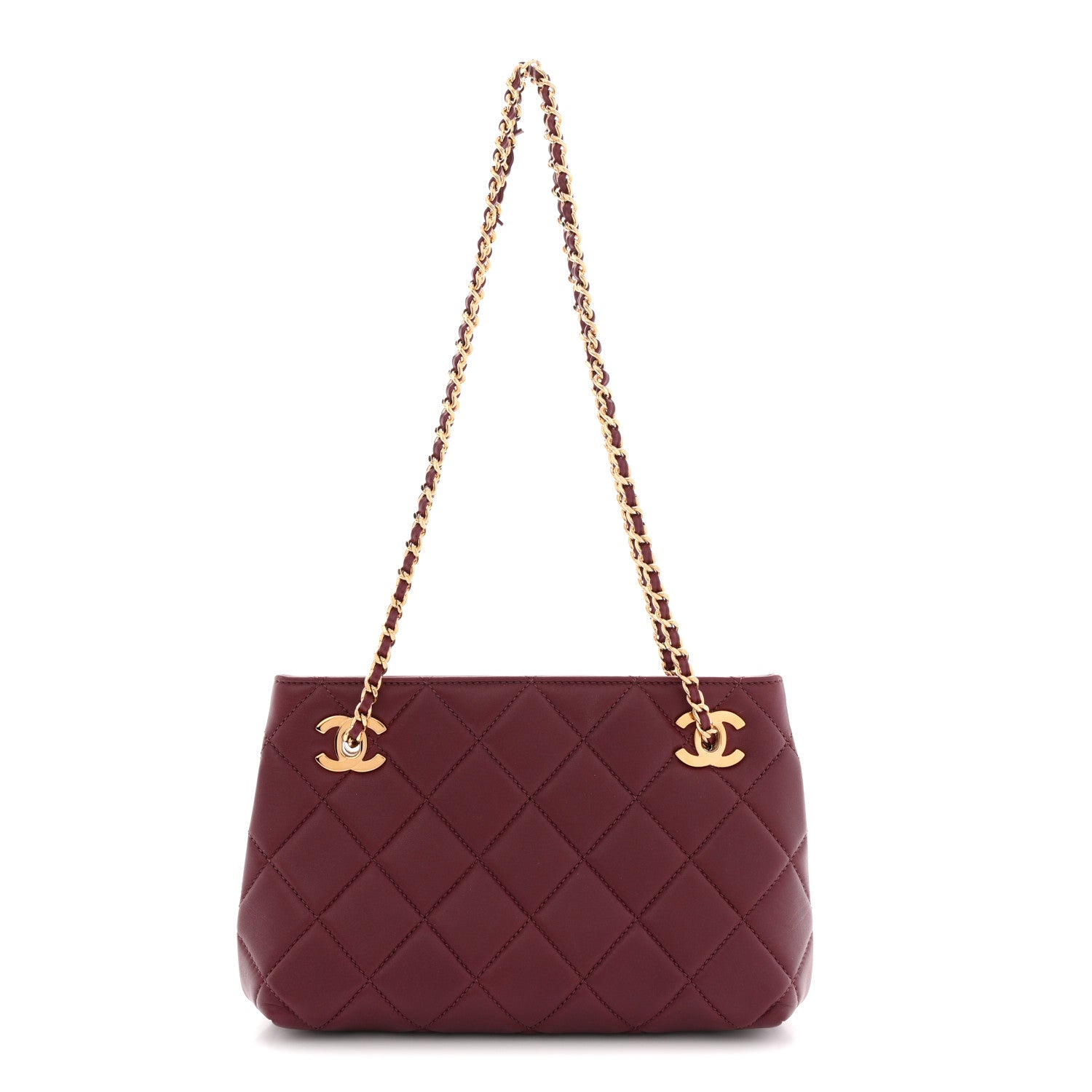 Chanel Lambskin Quilted Small Eyes On You Shopping Bag Dark Burgundy 1 of 11