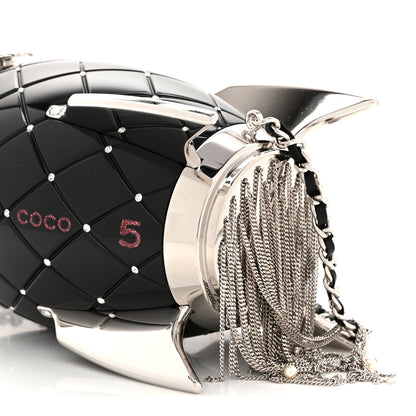 Chanel Plexiglass Crystal Rocket Ship Minaudiere Clutch Black 7 of 9