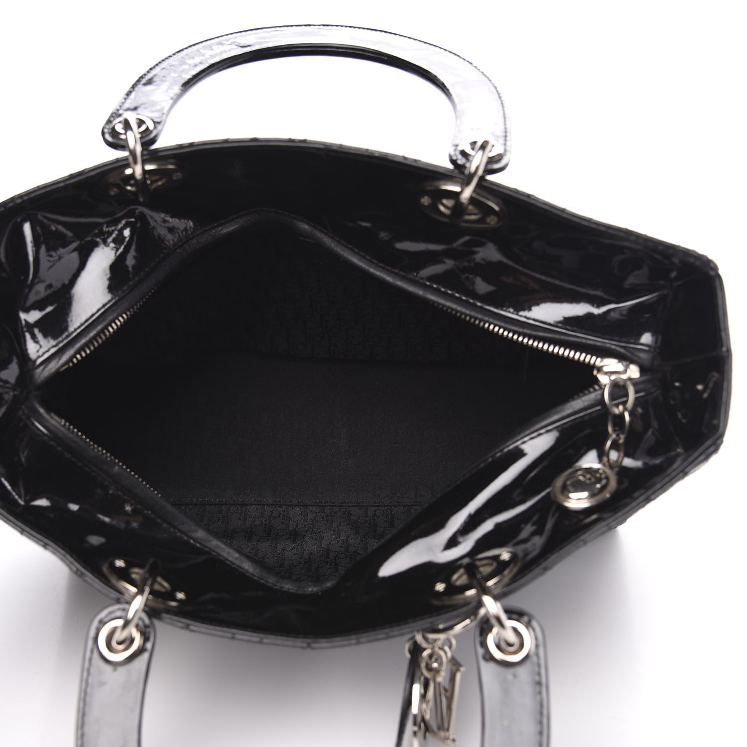 Christian Dior Patent Cannage Stitched Large Lady Dior Black 5 of 10
