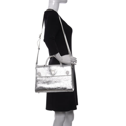 Christian Dior Metallic Calfskin Medium Diorever Flap Silver 3 of 10
