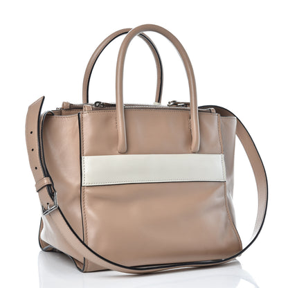 Miu Miu Soft Calf Colorblock Twin Pocket Tote Cammeo Cannella 4 of 13