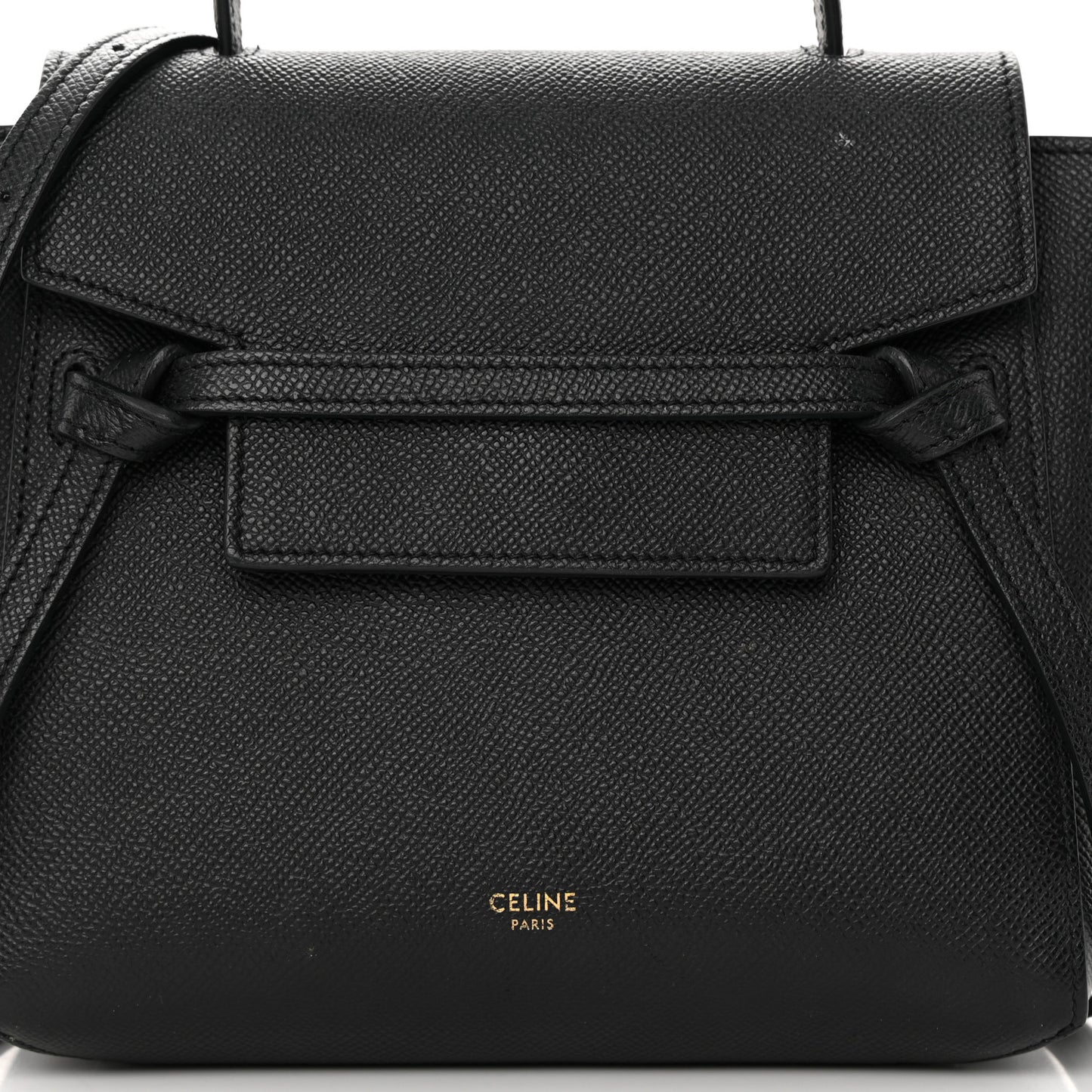 Grained Calfskin Nano Belt Bag Black