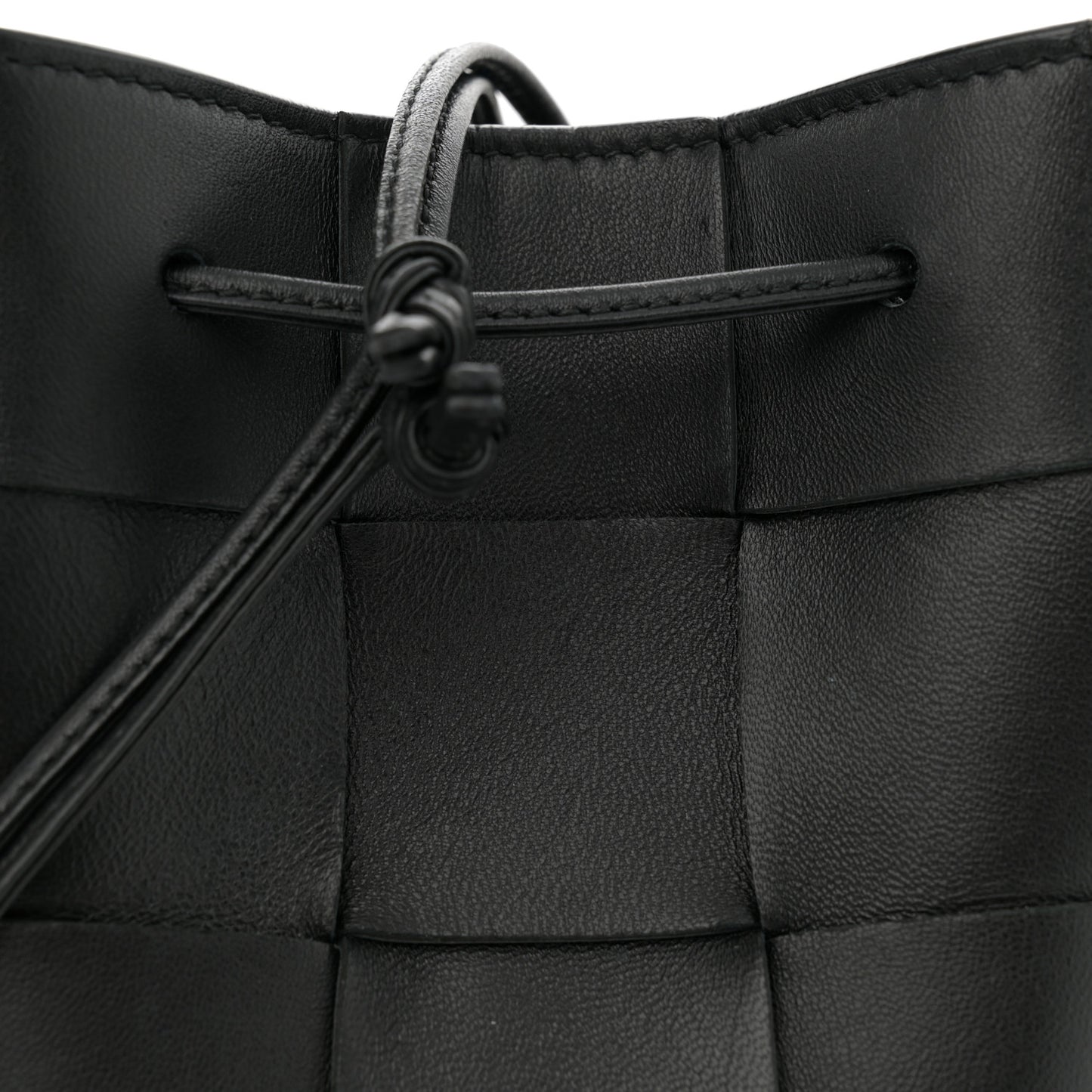 Nappa Maxi Intrecciato Cassette Bucket Bag Black