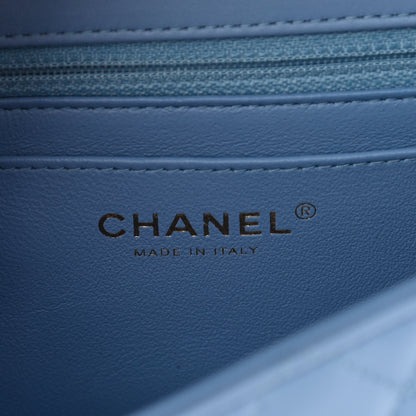 Chanel Lambskin Quilted Mini Rectangular Flap Light Blue 5 of 13