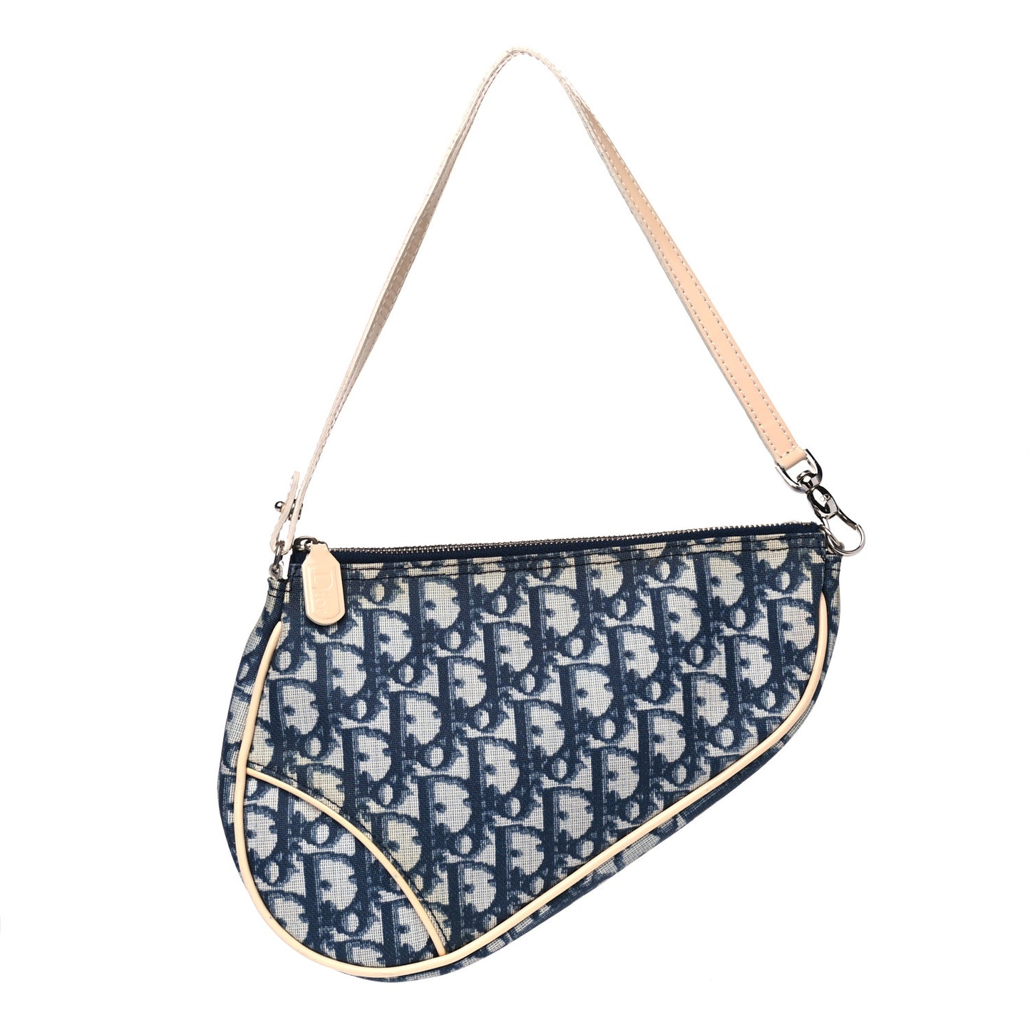Monogram Mini Saddle Pochette White Blue