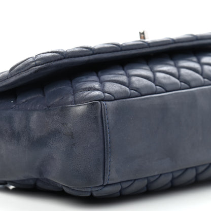 Chanel Iridescent Calfskin Quilted Large New Bubble Flap Navy 8 of 11
