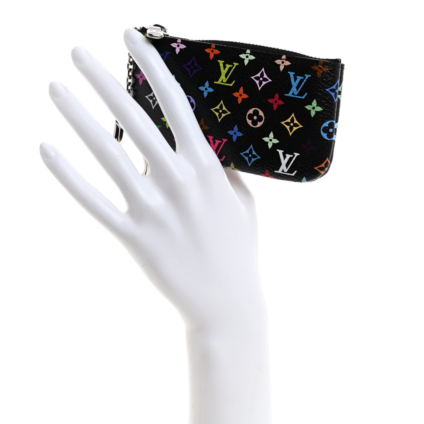 LV X TM Monogram Multicolor Key Pouch Black