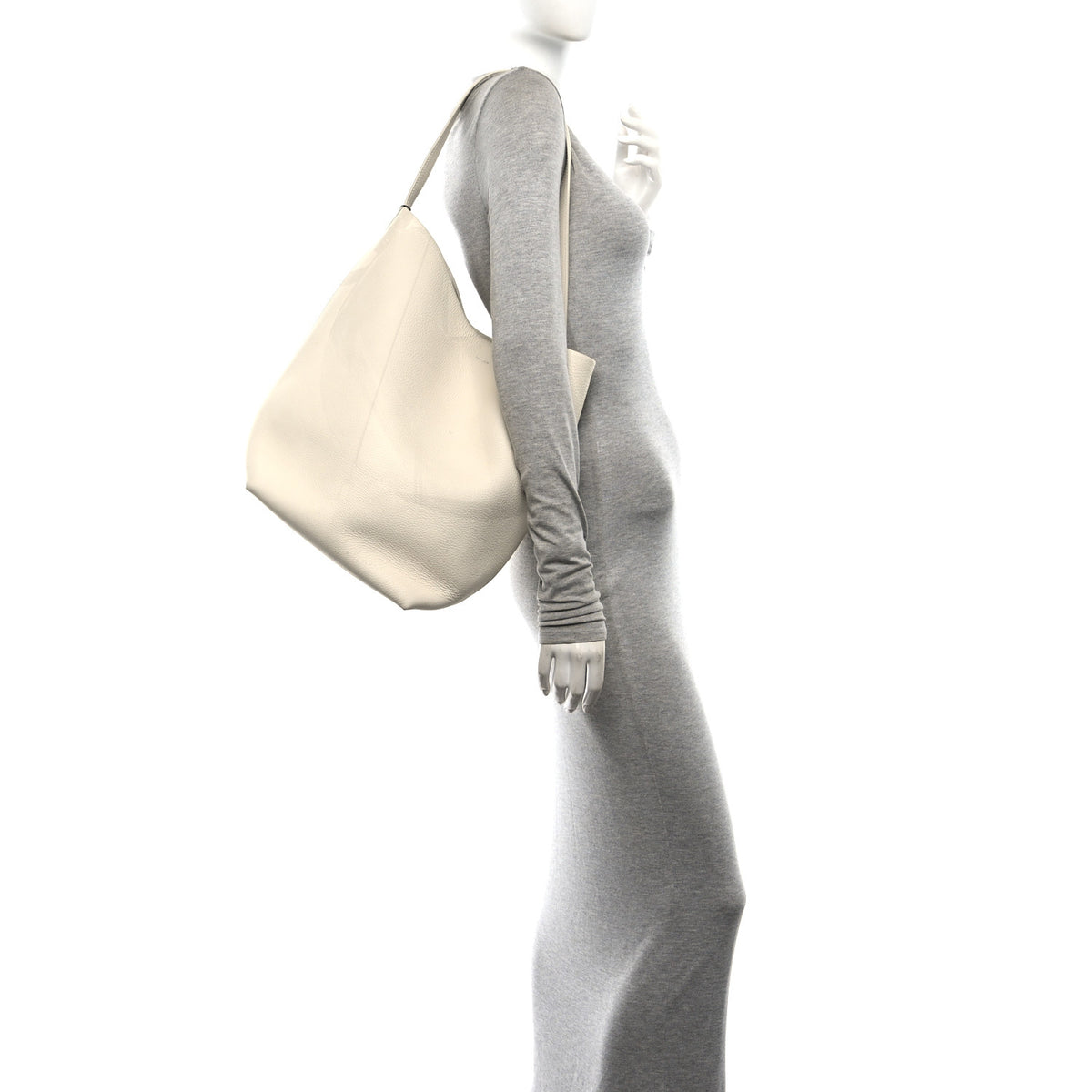 Grained Calfskin Medium N/S Park Tote Ivory