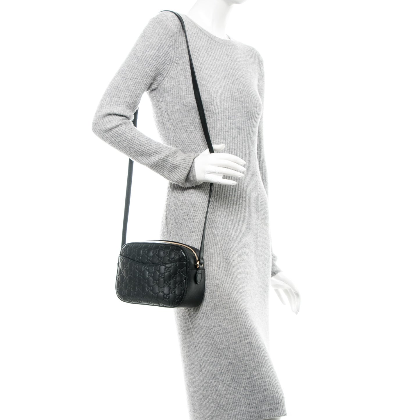 Guccissima Signature Small Camera Bag Black