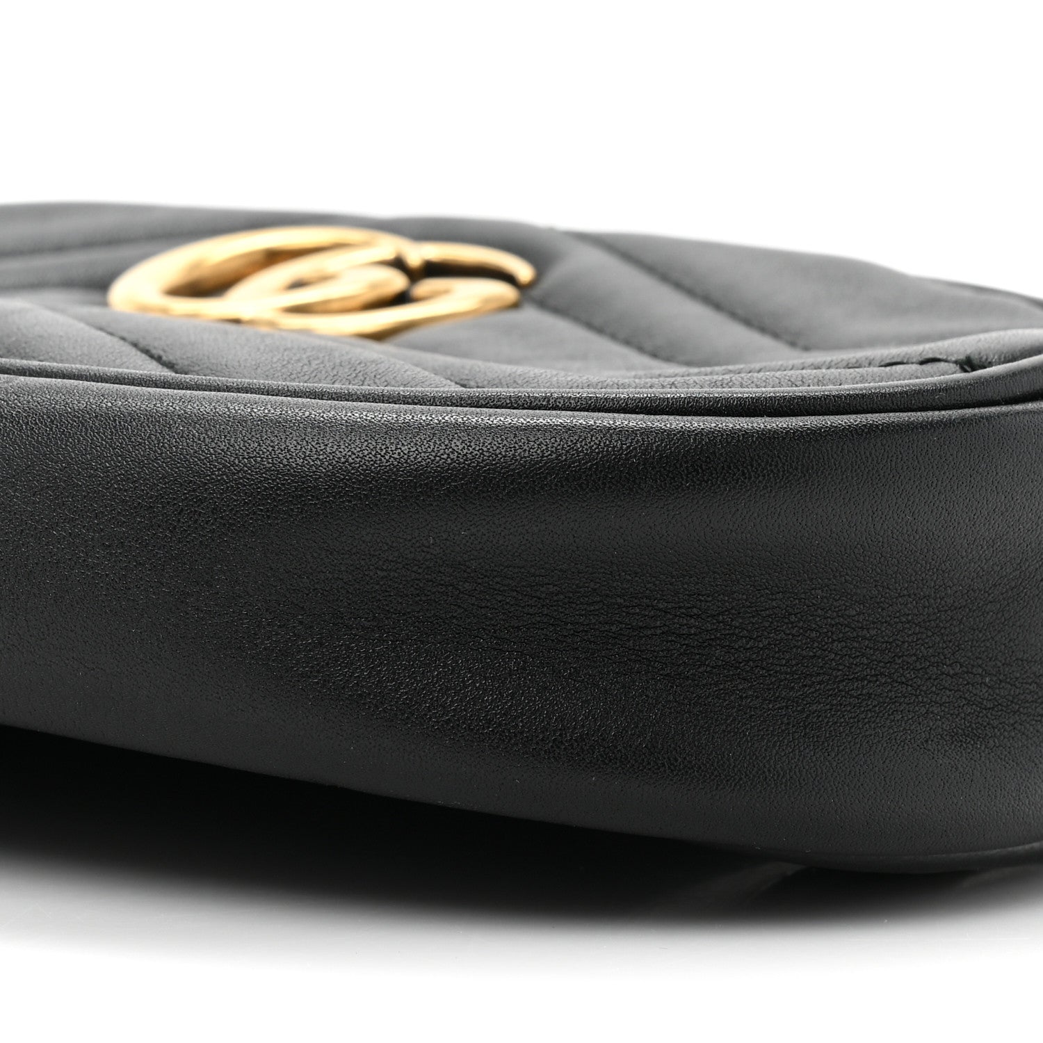 Gucci Calfskin Matelasse GG Marmont Belt Bag 75 30 Black 8 of 9