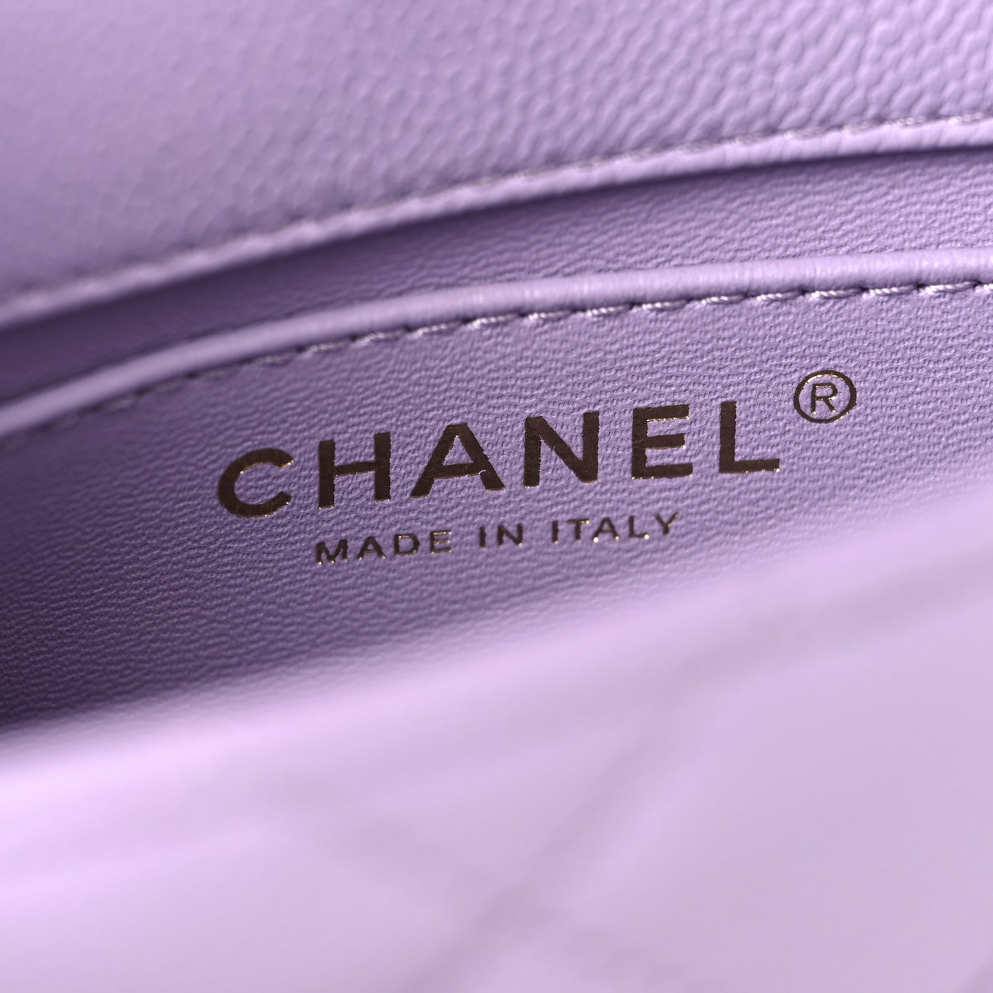 Caviar Quilted Mini Rectangular Sweetheart Flap Light Purple